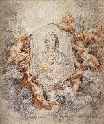 Portrait of the angel around Virgin Mary